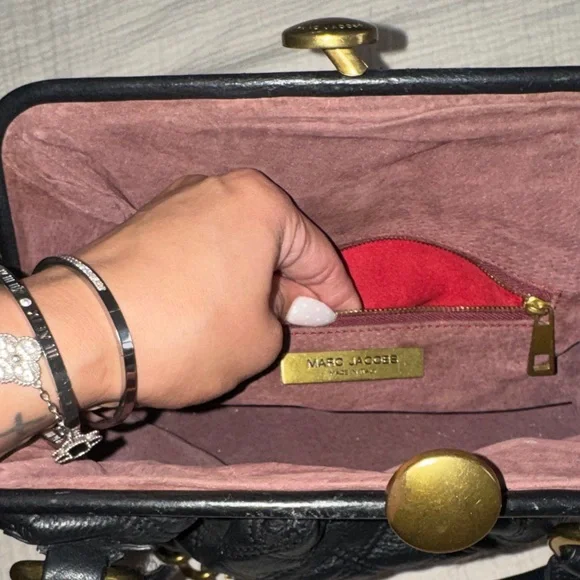 Black Quilted Handbag with Gold Chain MARC JACOBS